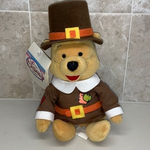 The Disney Store Pilgrim Pooh Bear Stuffed Animal